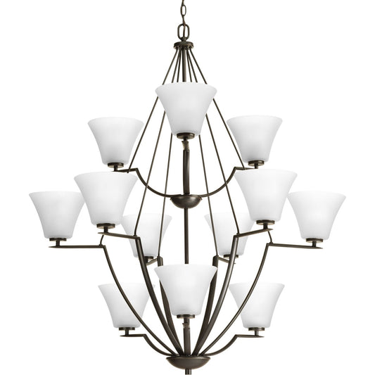 Progress Lighting Bravo 12 -Light Antique Bronze Transitional For Use in Bedrooms, Dining Rooms, Foyers, Kitchens, Living Rooms Chandelier 797734